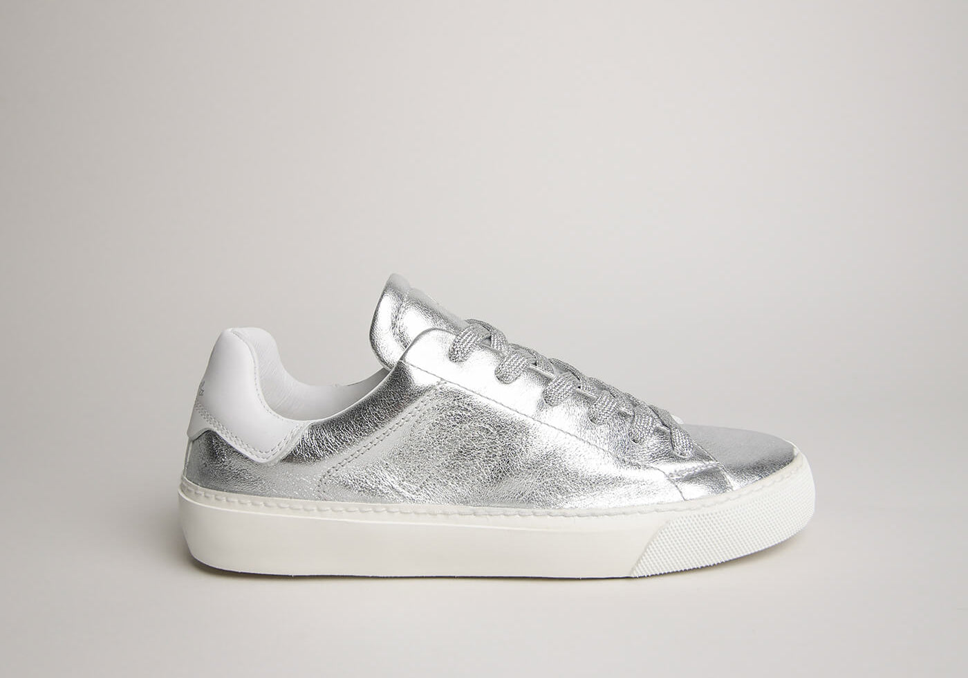 Silver goat leather Euforia Milano sneaker made in Italy