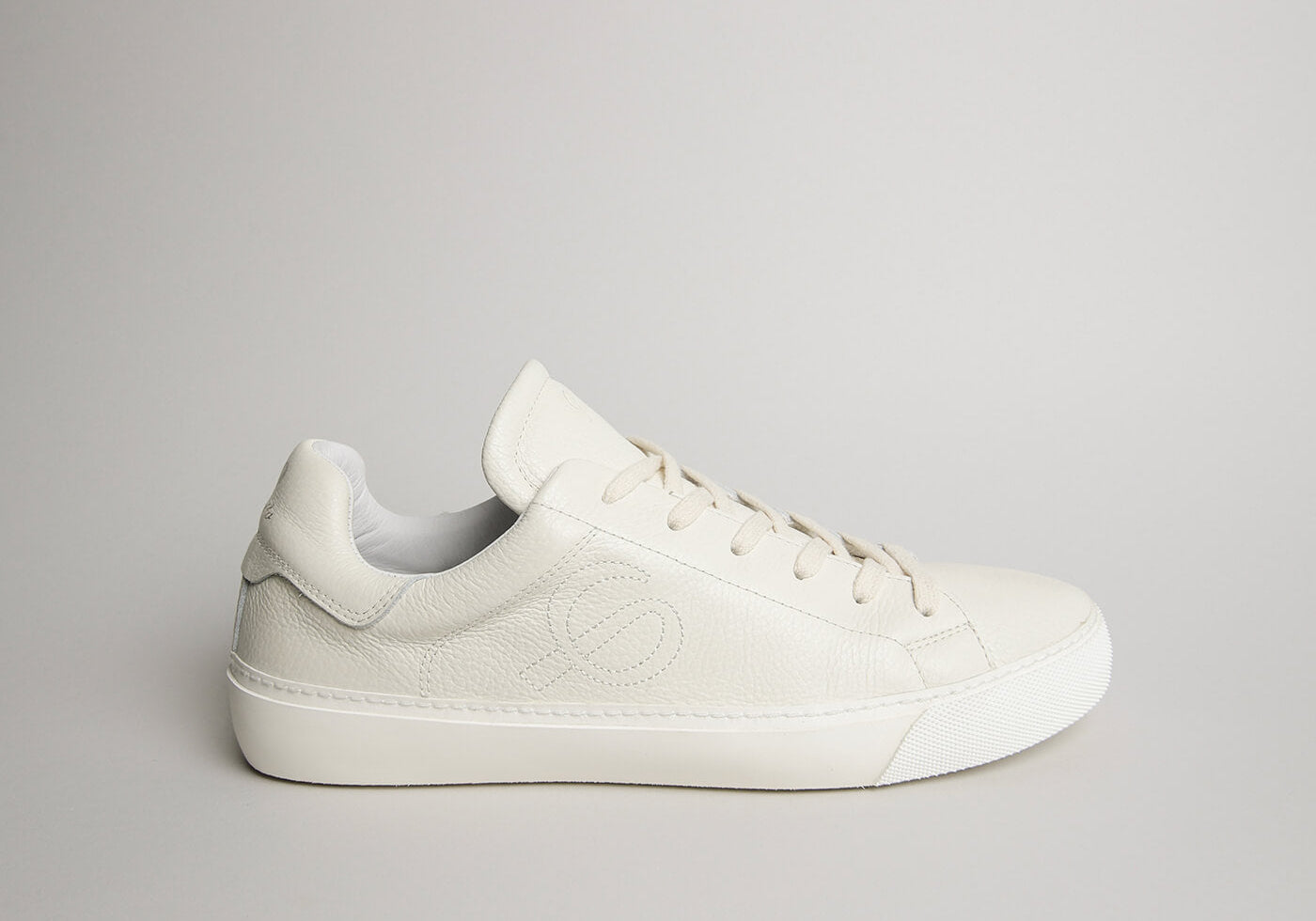 Men’s white tumbled leather Euforia Milano sneaker