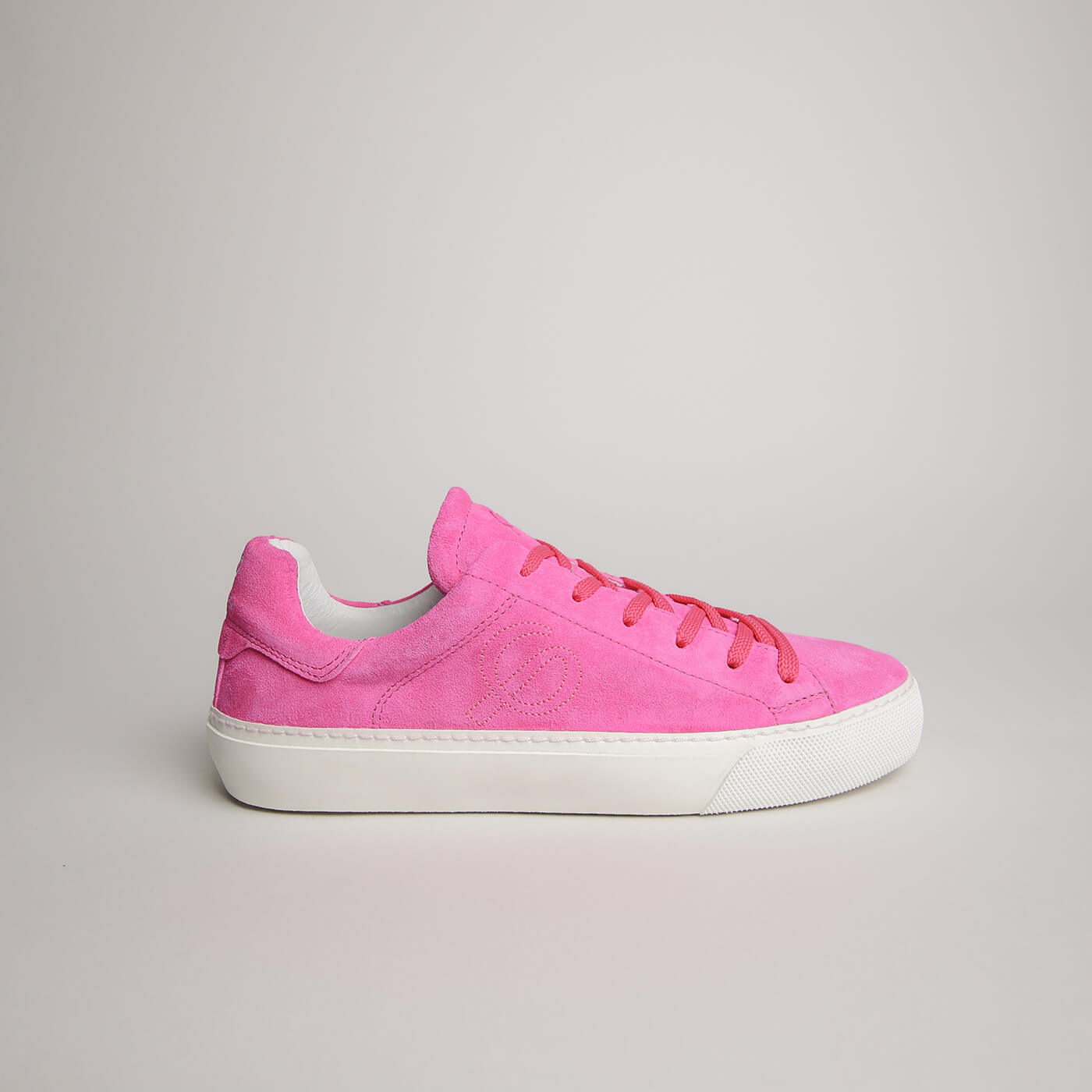 Women’s fuchsia suede Milano sneaker made in Italy