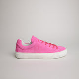 Women’s fuchsia suede Milano sneaker made in Italy