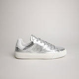 Women’s silver goat leather Milano sneaker made in Italy