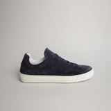 Men’s navy blue suede Milano sneaker made in Italy
