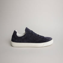 Men’s navy blue suede Milano sneaker made in Italy