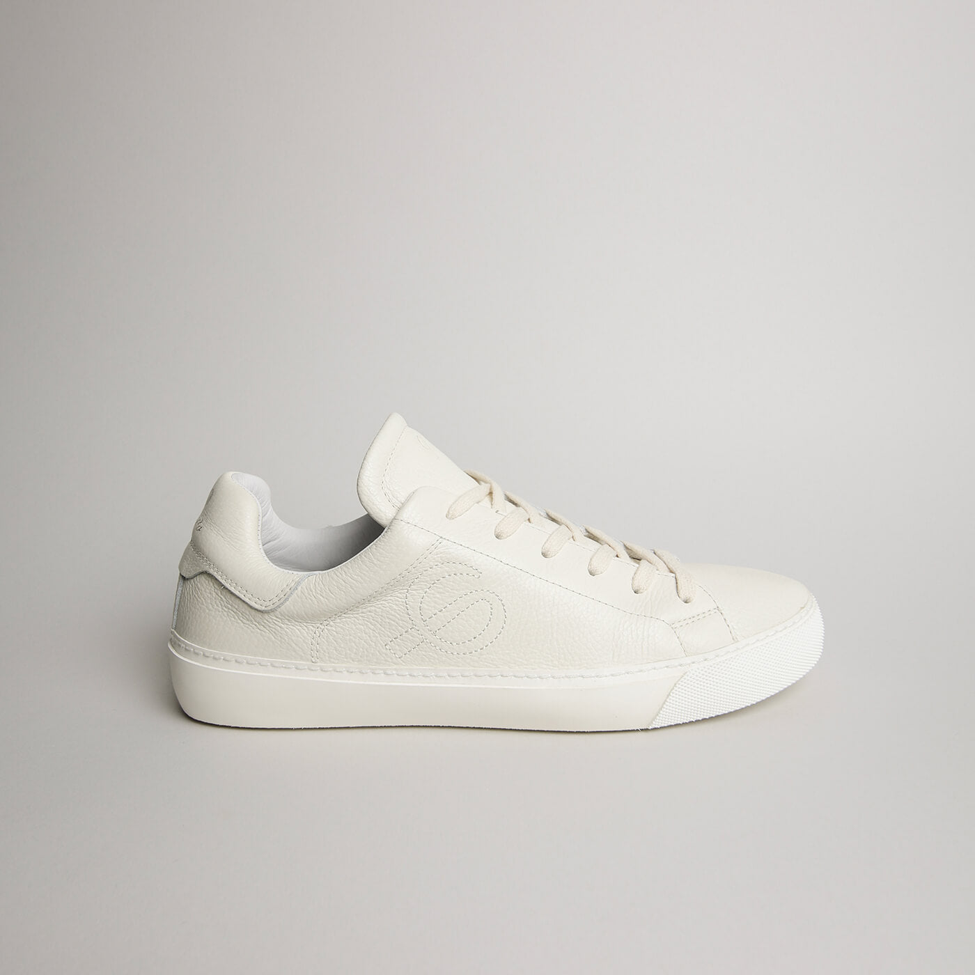 Men’s white tumbled leather Milano sneaker made in Italy