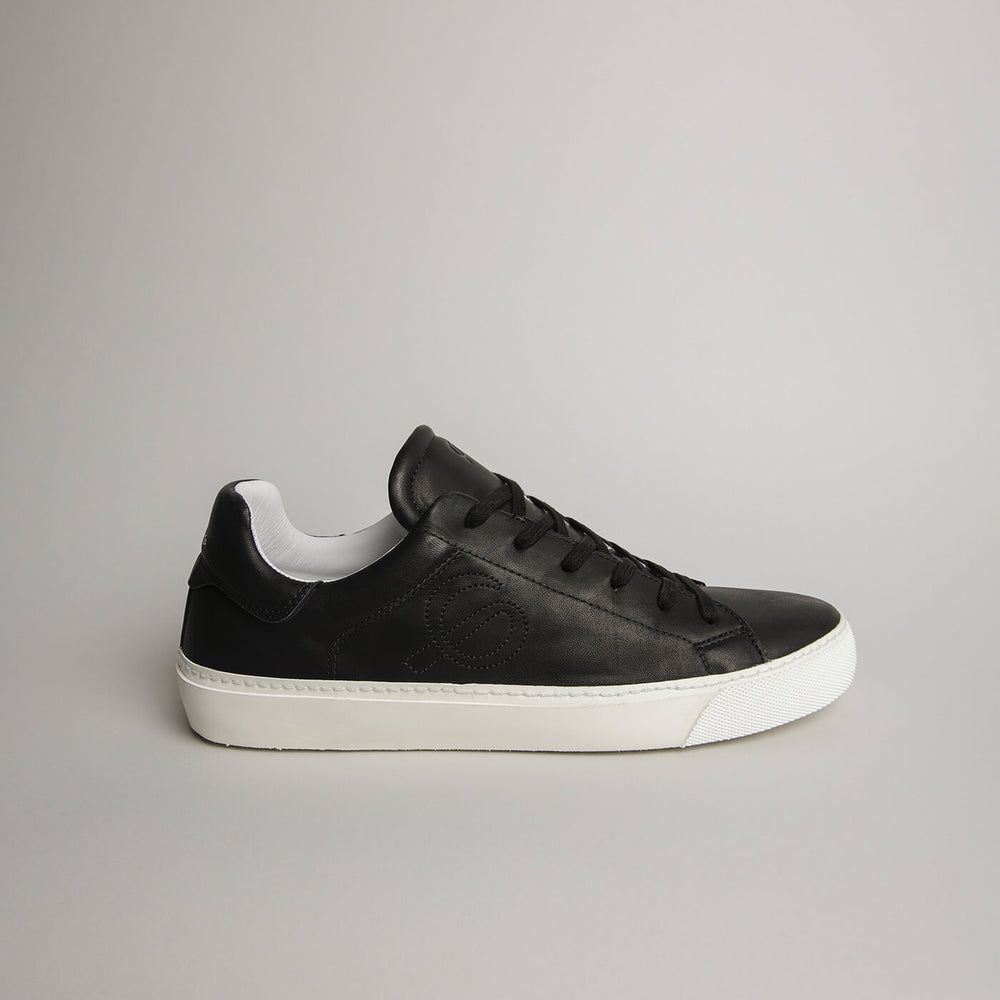 Men's Black Goat sneaker in black goat leather