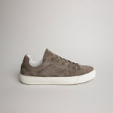 Men’s dark taupe suede Milano sneaker made in Italy
